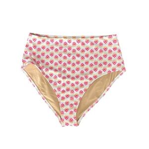 Old Navy High Pink Floral Waisted Bikini Bottoms Size Large